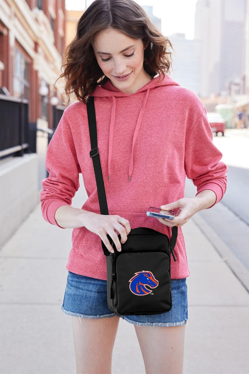 Boise State Travel Bag Broncos Crossbody Sling Pack for Sports Workout Running Small Unisex Waist Pack Gray