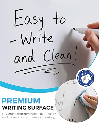 Miniatura 4 de Pizarra blanca pequeña de doble cara, mini pizarra blanca colgante de 14 x 11 pulgadas, pizarra blanca de borrado en seco con un marcador negro de
