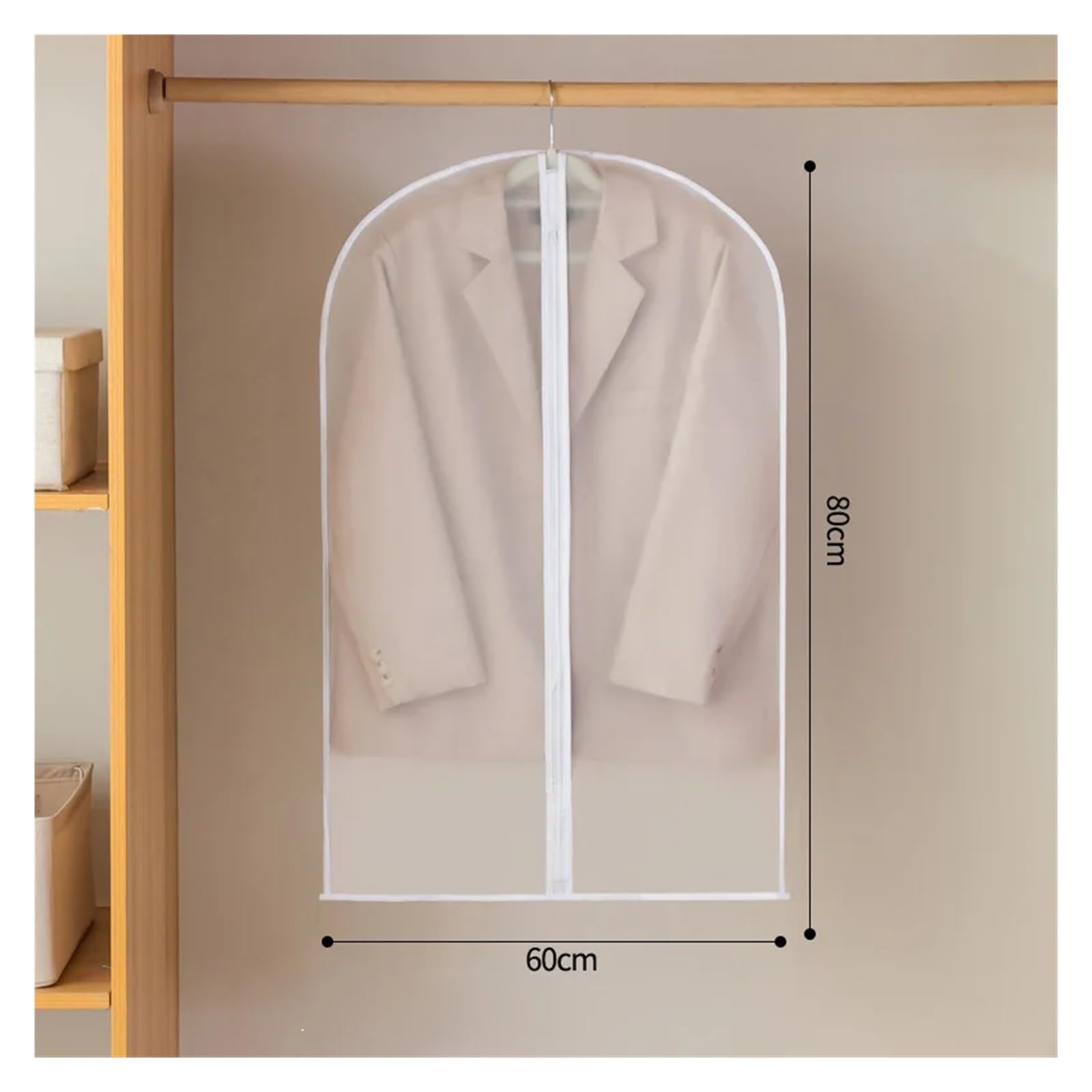 fundas para ropa 10pcs Dress Bags For Long Gowns, Waterproof Clear Garment For Tuxedos Wedding Dresses, Anti Dust Clothes Coats Protector(10pc 60x80cm)