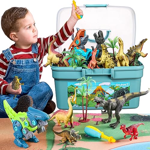 GIUHAT Dinosaurios Juguetes, Regalo Navidad Niño Figura de Dinosaurio y Dinosaurio Desmontable Juguetes Niños 3 2 4 5 6 Años Regalos Cumpleaños Niños Juegos Infantiles Regalo Niño Juegos Educativos