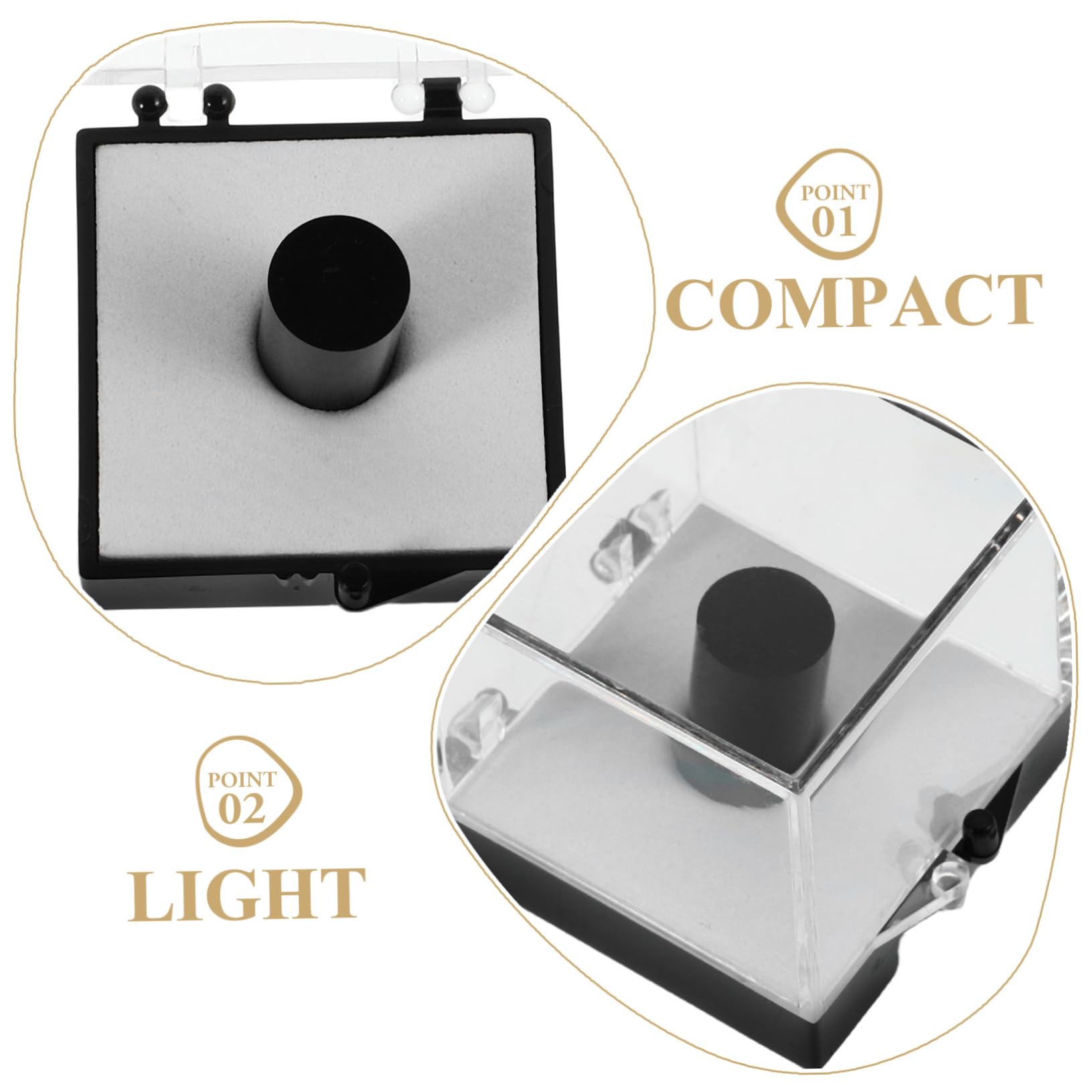 ERINGOGO Rock Cases with Pads 2pcs Acrylic Crystal Display Boxes Gemstone Storage Trays for Jewelry Collection Easy to Carry