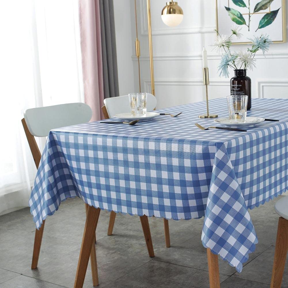 Tovaglie Cosy Rettangolare Impermeabile Resistente All'Usura in Tessuto Decorazione per Feste Blu C 135 × 220cm