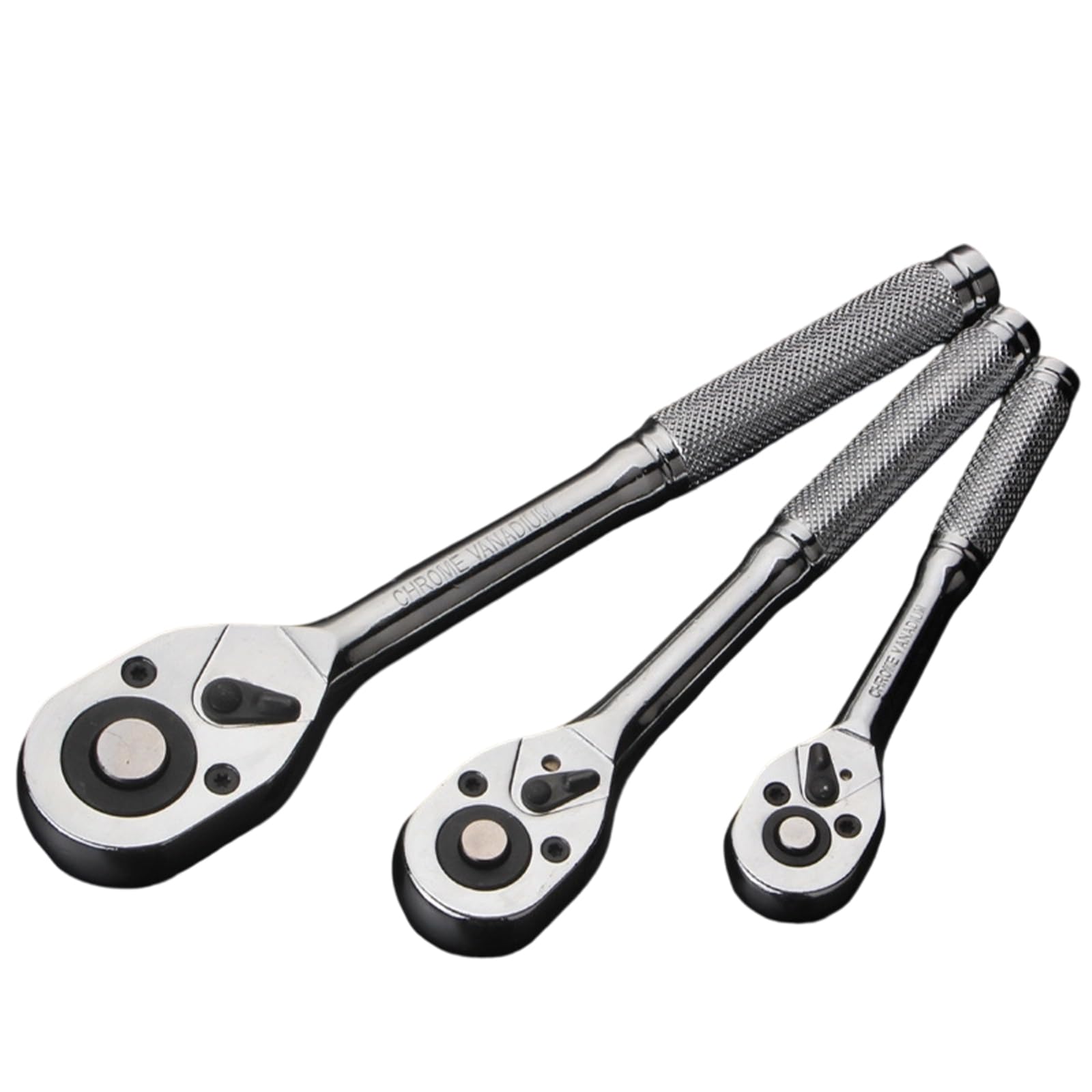YHAILI 3Pcs 3/8inch 1/2inch 1/4inch Drive Ratcheting Wrench Set Professional Automotive Improvement Easy Socket Wrench Tool