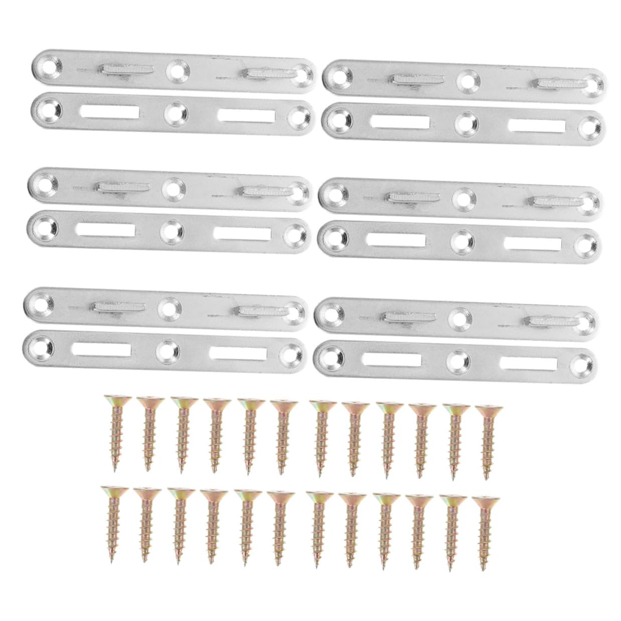 Supports de fixation pour barres de lit Uonlytech en fer argenté, lot de 6 sets stables