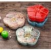 Snack Storage Box, Flower Shape Snack Serving Tray Snacks Storage Box with Lid for Nut Dried Fruit Food Storage Box, Dried Fruit Food Storage Container for Home Party Decoration-Blue