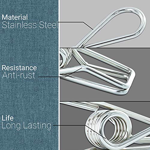 Fjcter 001 40 Pack Stainless Steel Small Clothes Pins Durable Clothes Pegs Multi-Purpose Metal Wire Utility Clips thumb #5