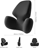 Vista 2 de BEBAS Almohada de apoyo lumbar para silla de oficina, cojín ergonómico de espuma viscoelástica para aliviar el dolor de espalda baja, funda lavable