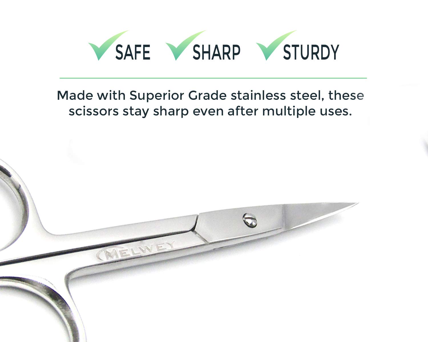 Curved Small Hair Scissors 3.7"- Pubic Hair, Facial & Beard Scissors image 4