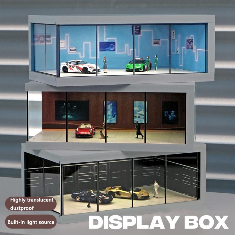 Image of 1:64 Scale Parking Lot Display Case - Diecast Car Display for Mini Cars, Model Vehicles - Diorama Garage Showroom for Collectors (Without Cars) | Best of Craft