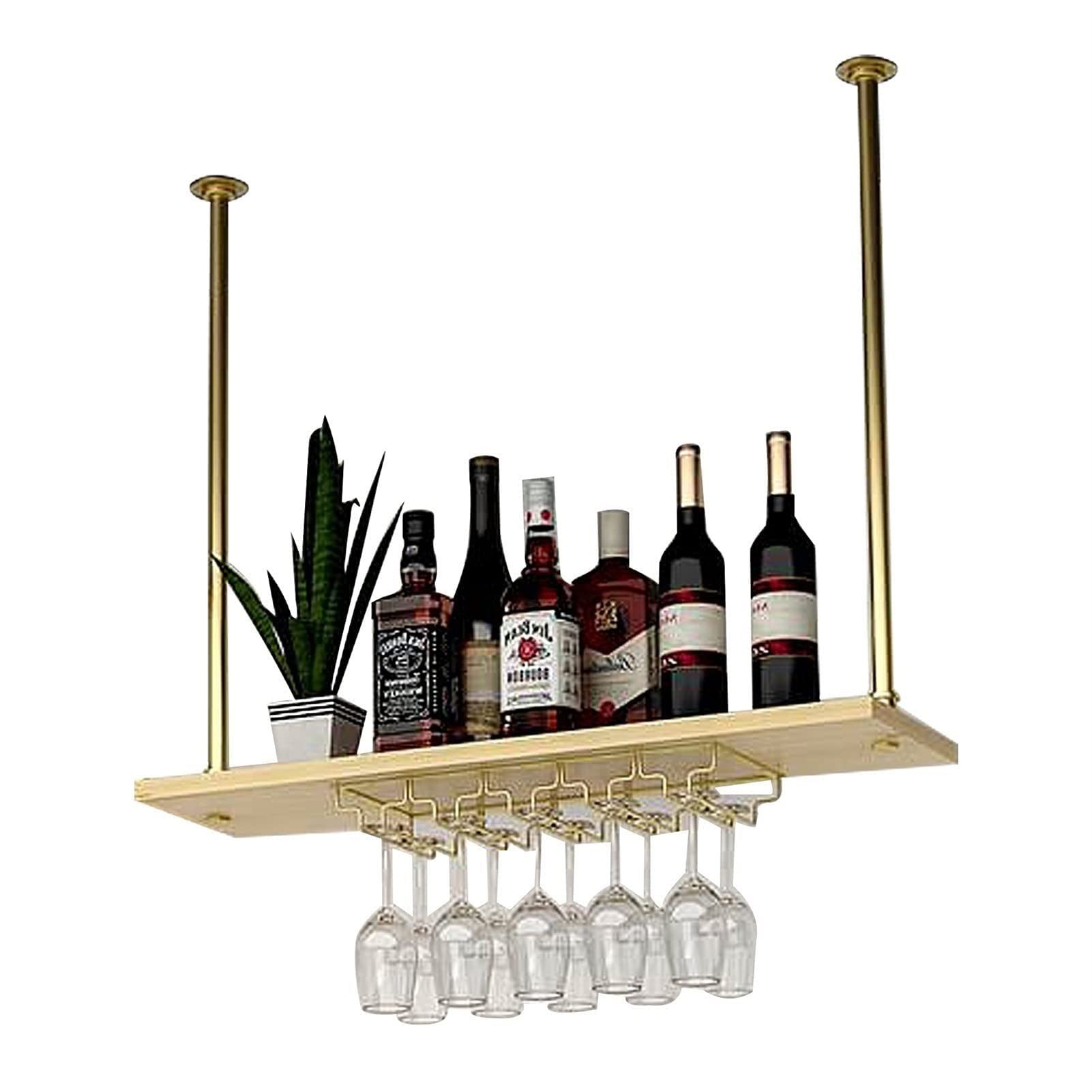 Étagère flottante pour restaurant en fer vintage avec porte-verres