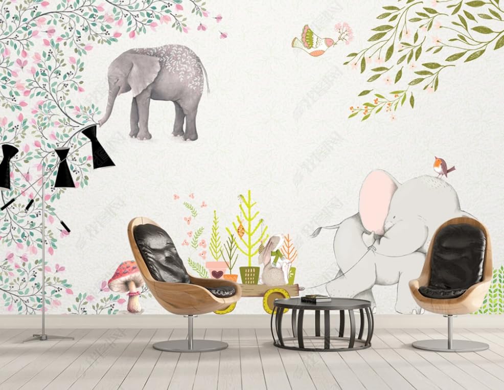 Papier Peint Intissé Éléphant pour relooker un grand mur abîmé