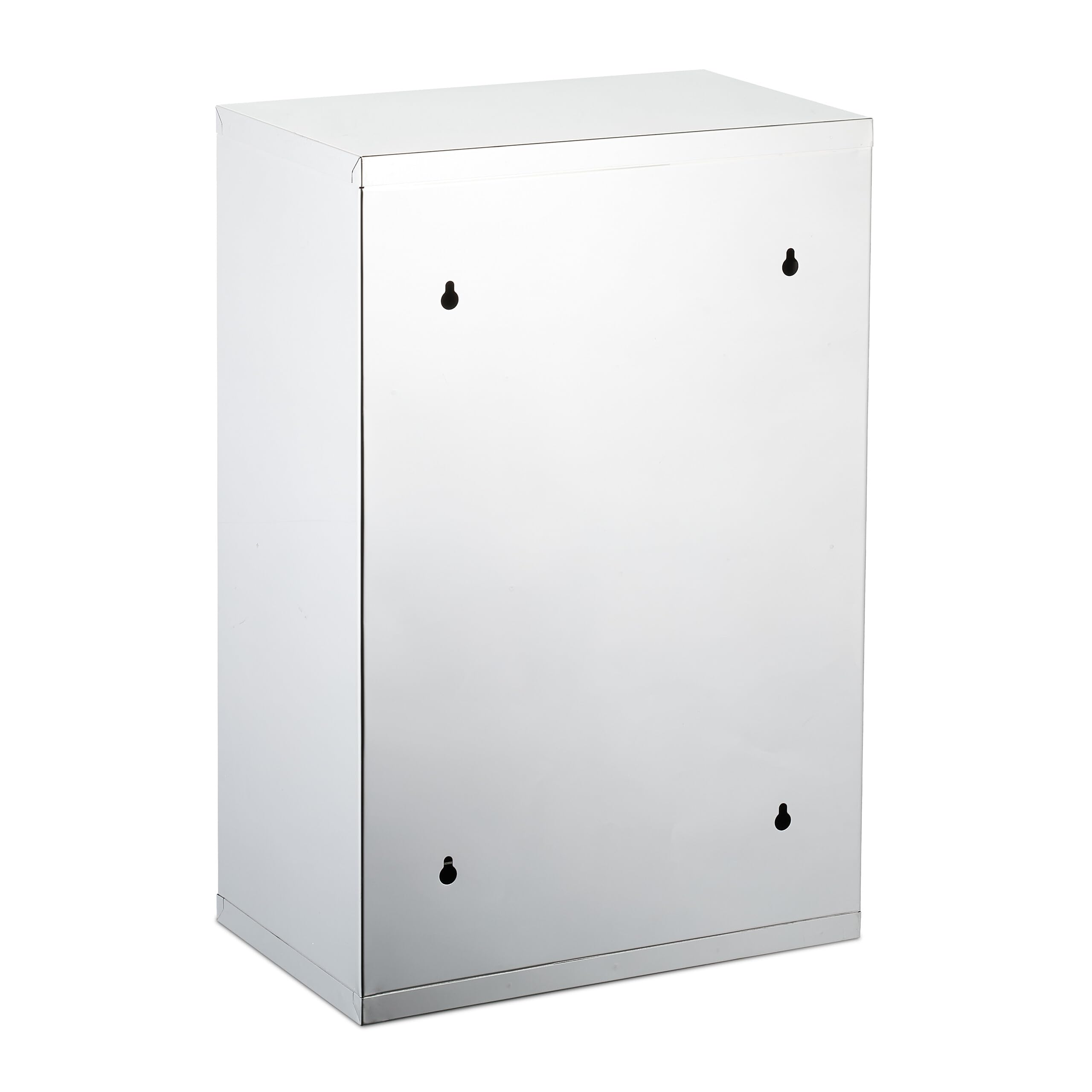 Relaxdays Armadietto Pronto Soccorso Medicinali, Cassetta Medicine con Chiave, HLP: 45x30x18 cm, Acciaio Inox, Argenato
