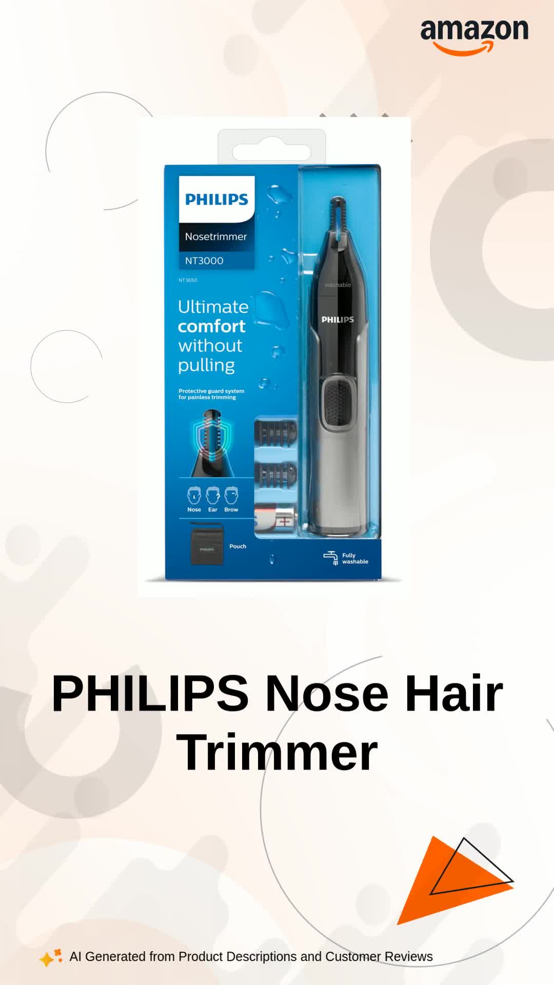 Buy PHILIPS Unisex Nose Hair Trimmer, Series 3000 Nose, Ear And