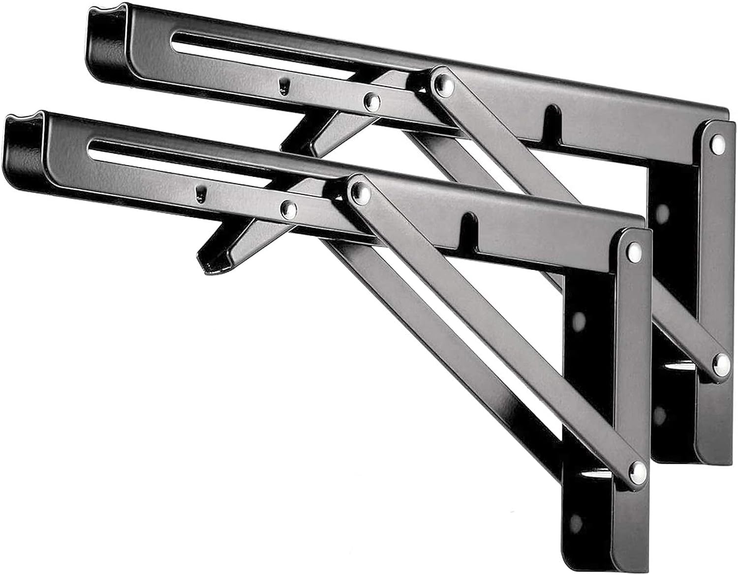 Shopstar Folding Shelf Brackets - 16 Inch 2 Pcs Heavy Duty Stainless Steel Collapsible Triangle Shelf Bracket, DIY Wall Mounted Folding Table Hinge, Space Saving for Bench Table with Screws (B0CJ3FT8QN) Amazon Price History, Amazon Price Tracker