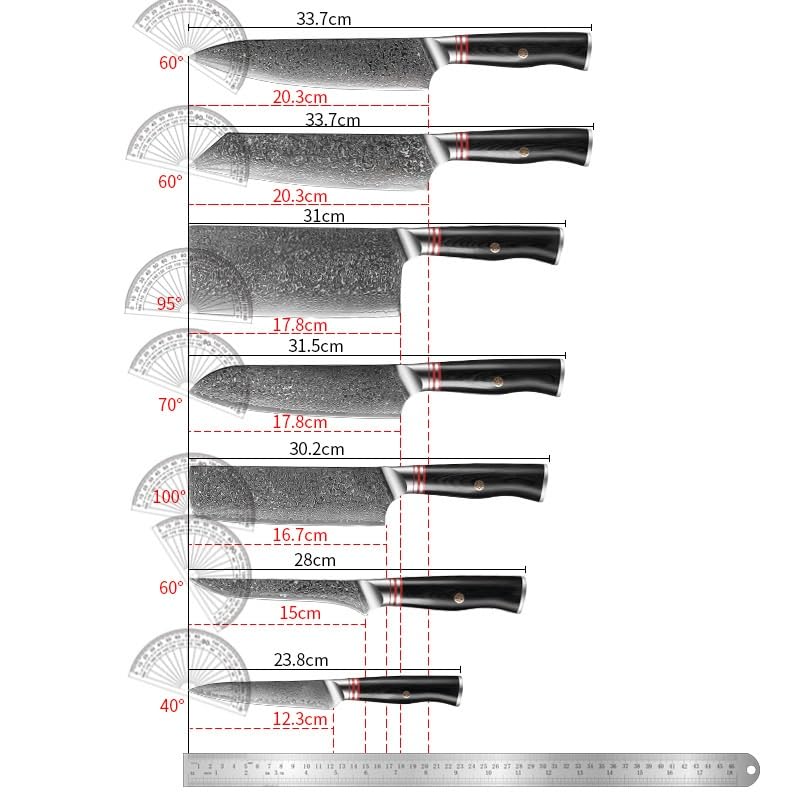 Set Cuchillos Cocina 7 Piezas Acero Damascus miniatura 2
