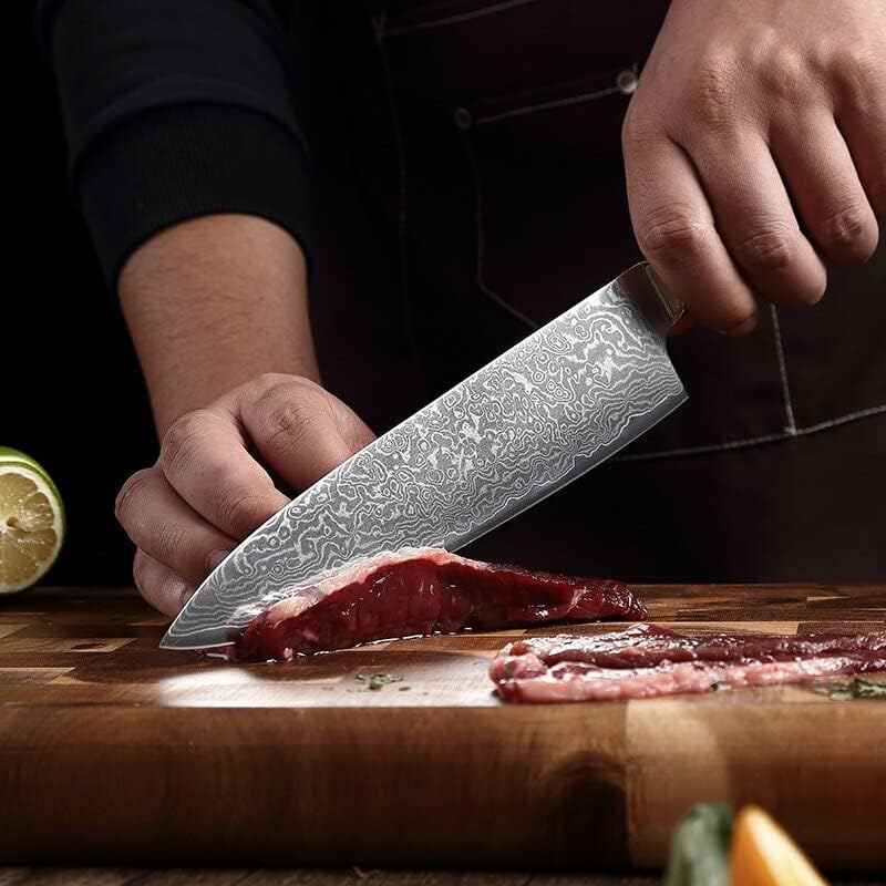 Miniatura 5 de Cuchillo de corte de carne de chef profesional, cuchillos de cocina afilados de acero de damasco, 67 capas, cuchillos de cocina japoneses, cortador