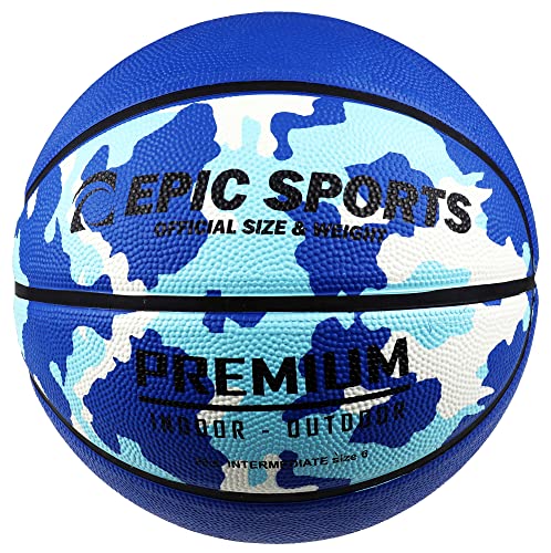Epic Multi-Color Camo Premium Recreational Blue Basketball 6-28.5" (Intermediate) #TOP9