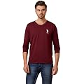 U.S. POLO ASSN. Men Pure Cotton Long Sleeve Solid I693 T-Shirt - Pack of 1 (RED S), Regular Fit