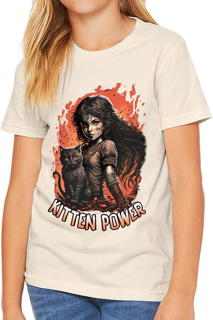Kitten Power Kids' T-Shirt - Cute T-Shirt - Art Tee Shirt for Kids