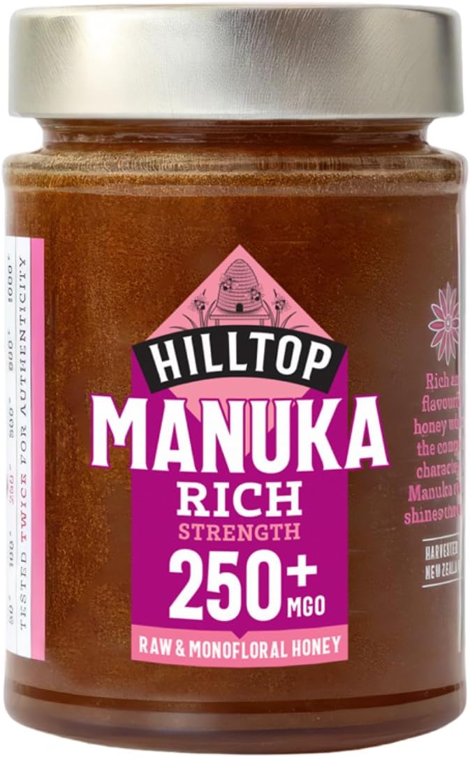 Hilltop Honey Manuka Honey MGO 250+ | Certified Monofloral New Zealand Manuka Honey | Premium Active Manuka Honey | 225g | Packaging May Vary