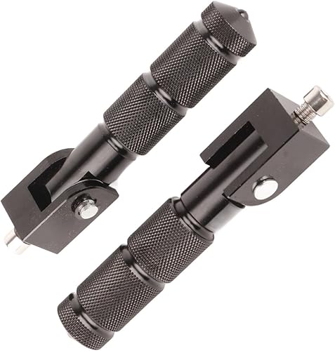 Miniatura 5 de Qiilu Estriberas de motocicleta, 2 pedales de aluminio para motocicleta, coche eléctrico, antideslizantes, 0.315 in, universal, fijo de 90 grados,