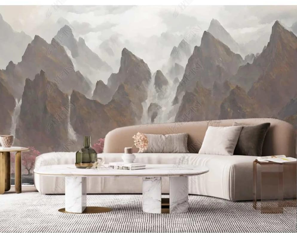 Papier peint panoramique montagnes pour agrandir un salon ou une chambre