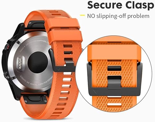 Vista 99 de NotoCity Compatible Fenix Band 26mm Width Soft Silicone Watch Strap for Fenix 5X Plus, 6X, 6X Pro, 3, 3 HR, Descent MK1, D2 Delta PX, D2 Charlie, 8