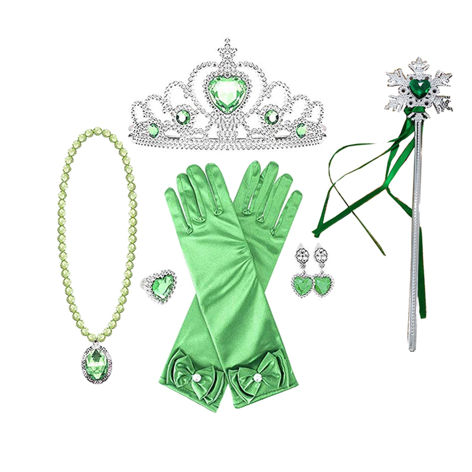 Nsywmzy Halloween Fairy Costume Dress For Girls Princess Tutu Dresses Skirt Butterfly Wing Wand Hair Hoop Birthday Party Gift (Dark Green, One Size)