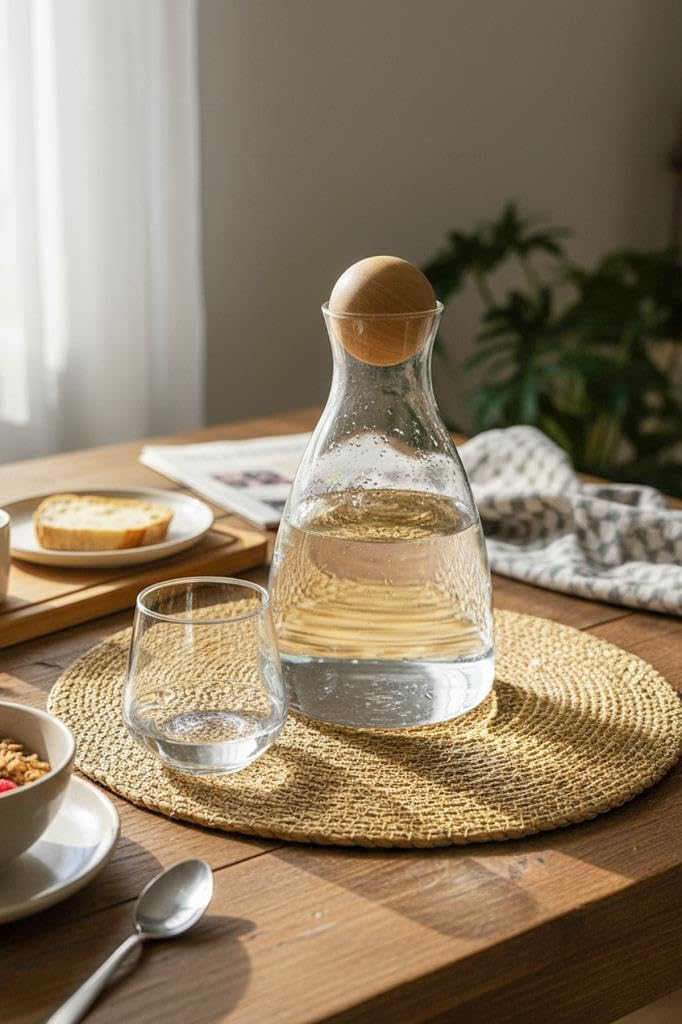 Digithome Ahşap Kapaklı 1.7 Litre Cam Sürahi - GPH59-2A