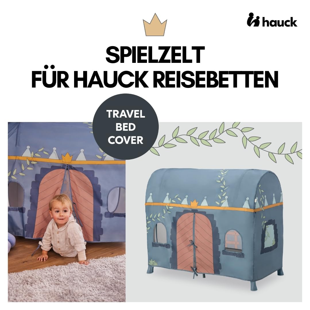 hauck Kinderreisebett Dream N Play Plus – XXL Zubehörpaket mit Matratze, Spielzelt & Insektenschutz, faltbar & klappbar, Tasche & großem Eingang – Dusty Blue