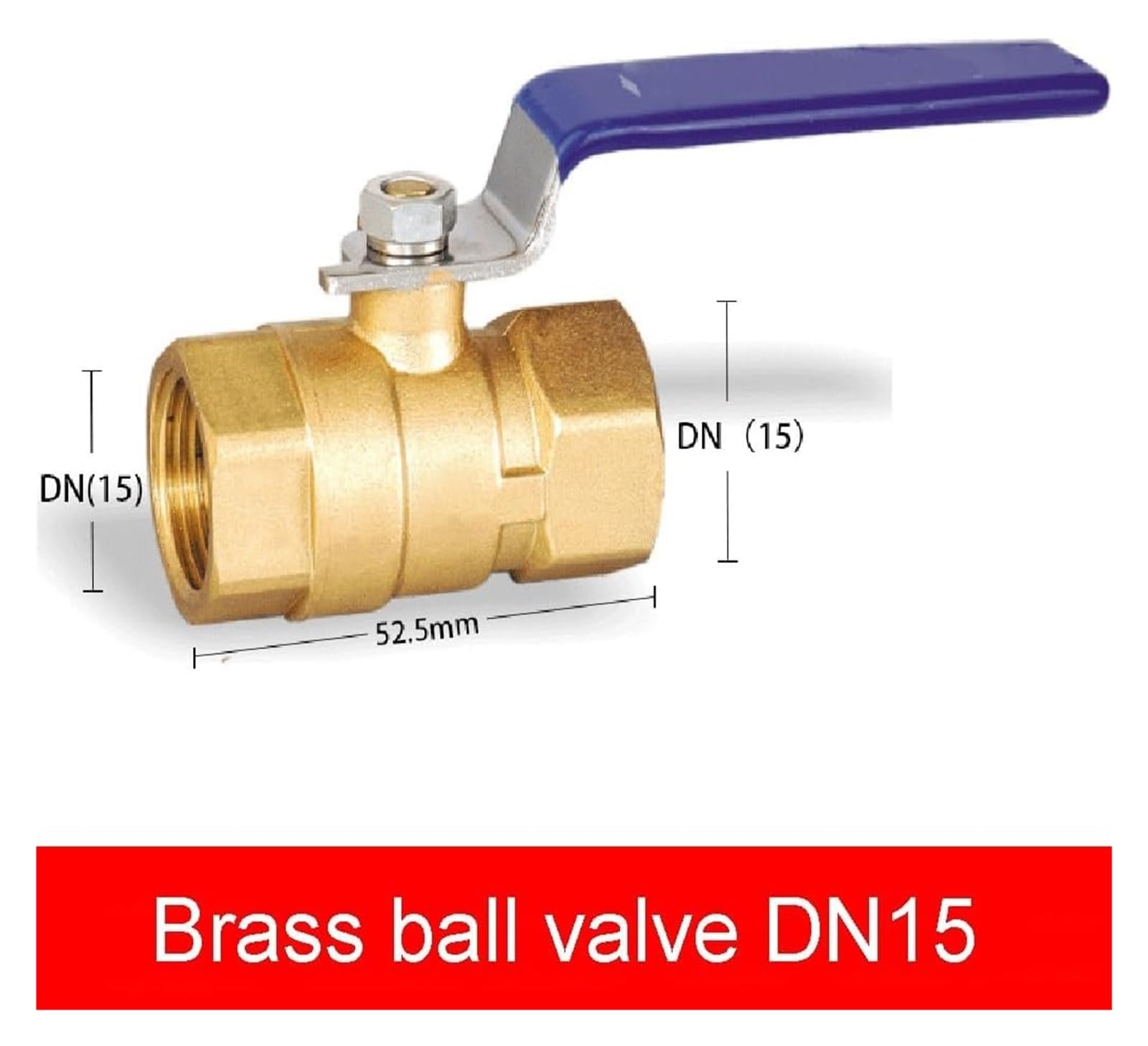 Valvola a sferaValvola a Sfera, valvola Manuale con Filettatura in Ottone Addensato, Interruttore dell'Acqua con valvola a Sfera in Rame (Dimensione : DN15)