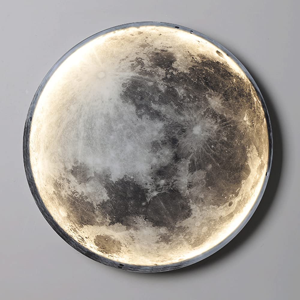 Lampada da parete dimmerabile a forma di luna, con telecomando, luce notturna in acrilico 3D, decorazione per camera da letto e soggiorno
