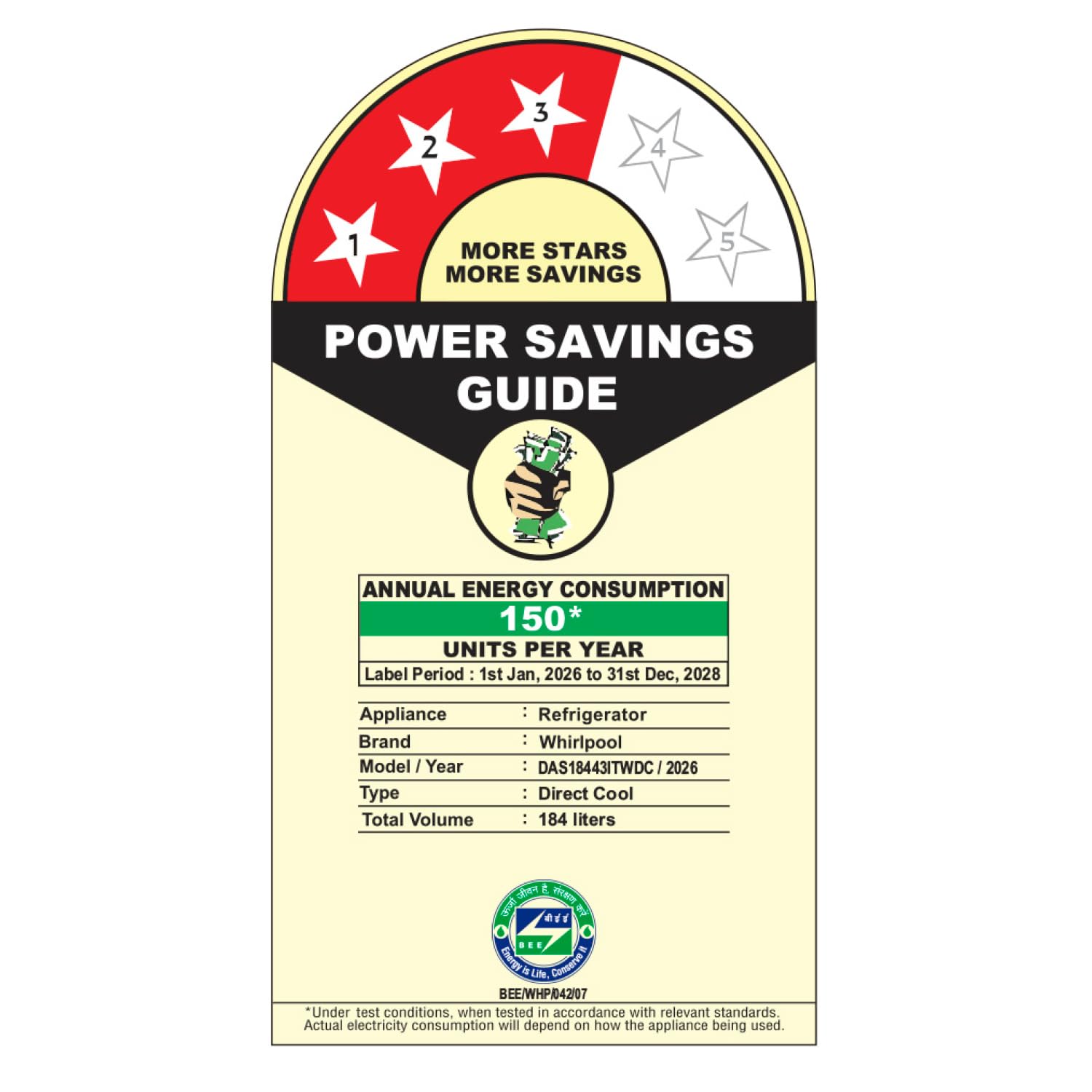 Whirlpool 184 L 3 Star Direct-Cool...