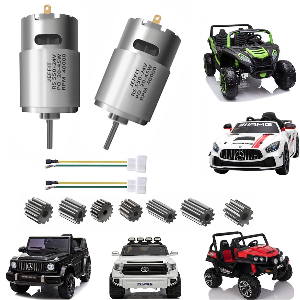 2PCS 24V RS550 40000RPM Ride On Car Motor Upgrade,High Speed Electric Motor for Kids Electric Ride on Toys Car Replacement Parts