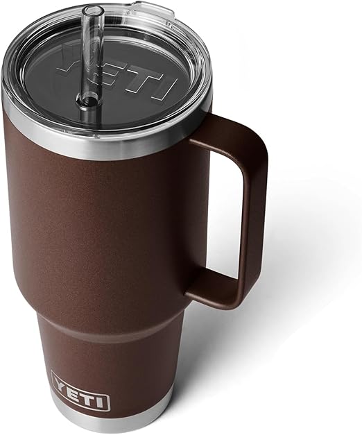 YETI Rambler 42 oz Straw Mug, Vacuum Insulated, Stainless Steel, Wetlands Brown