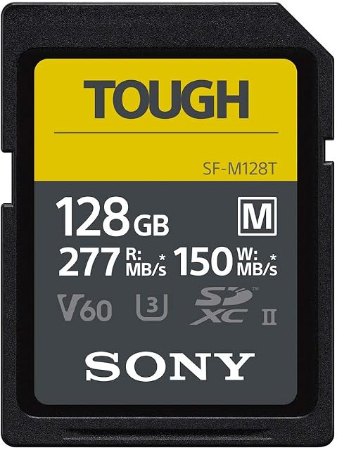 Sony 128GB SF-M series TOUGH specification UHS-II U3 V60 SDHXC Digital Memory Card Card - Read 277MB/s Write 150MB/s,SFM128T/T1