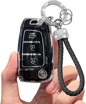 Key Fob Cover for Hyundai Venue Kona Santa Fe Accent Bling Keychain
