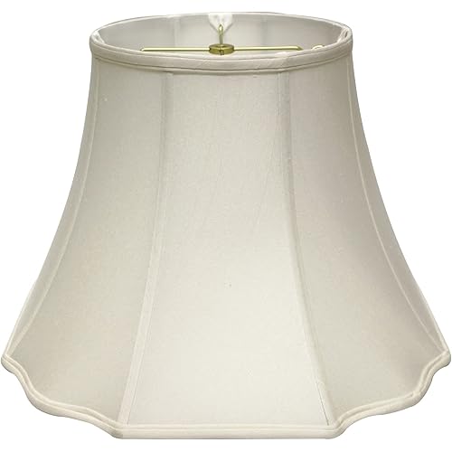 Cloth & Wire Slant Modified Fancy Octagon Softback Lampshade with Washer Fitter, White