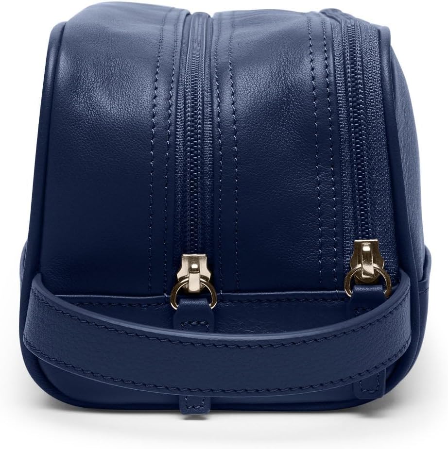 Leatherology Small Travel Toiletry Bag - Full Grain Leather - Navy Blue image 3