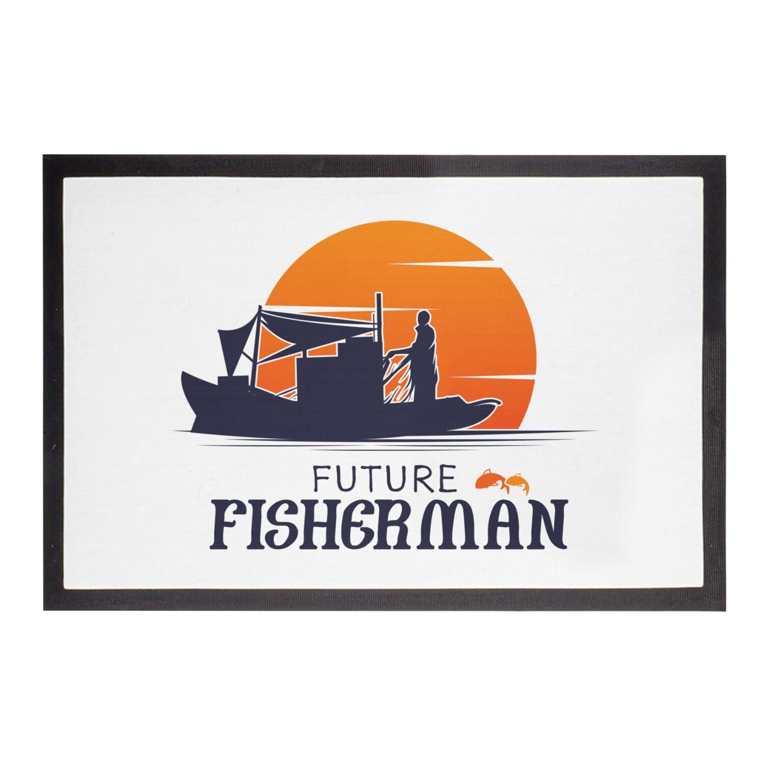 Paillasson Blanc Sailor Fisherman | Cadeau Idéal Thème Marin Dimensions 75x50