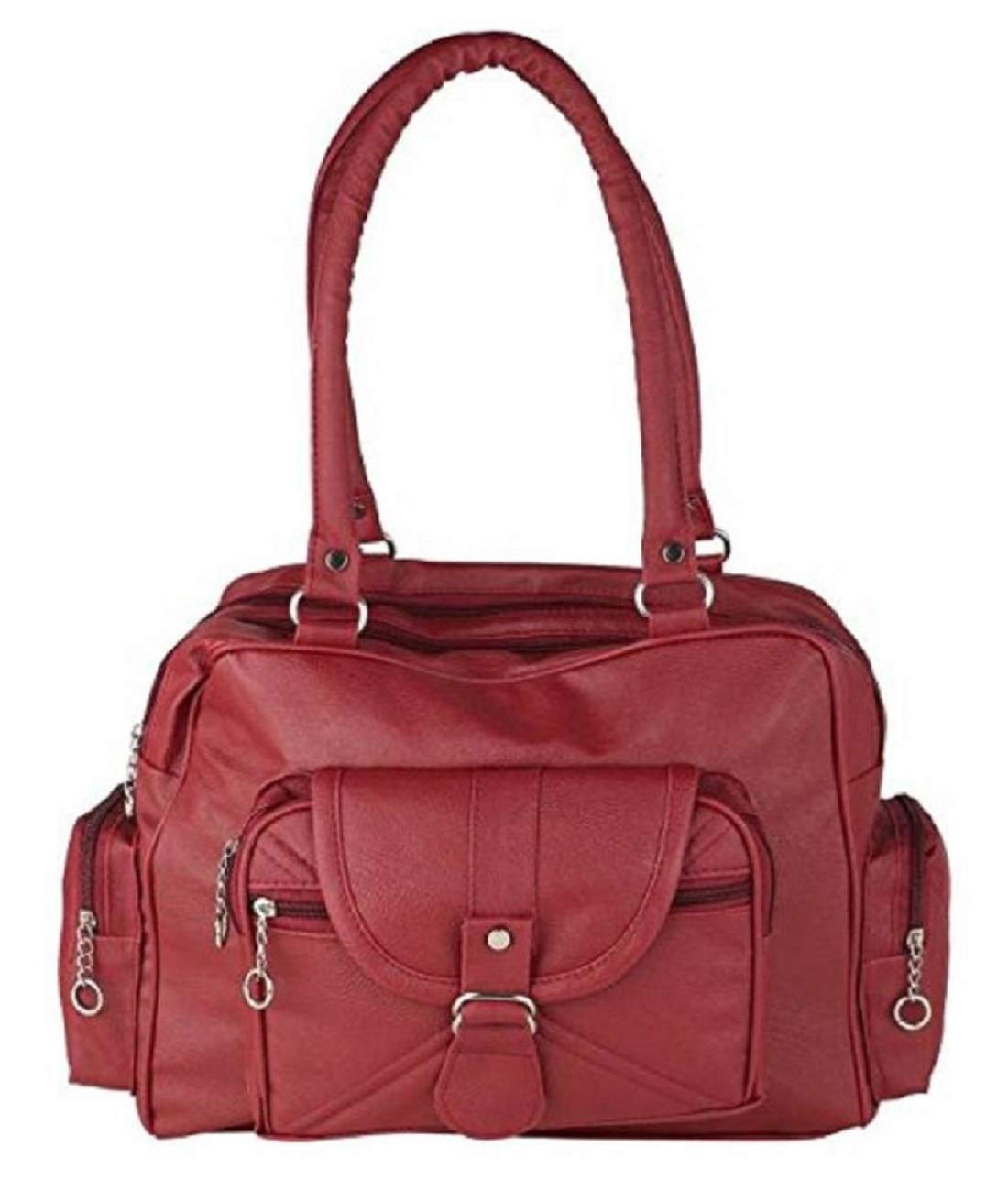 Bellina D pocket maroon handbag and wallet for women