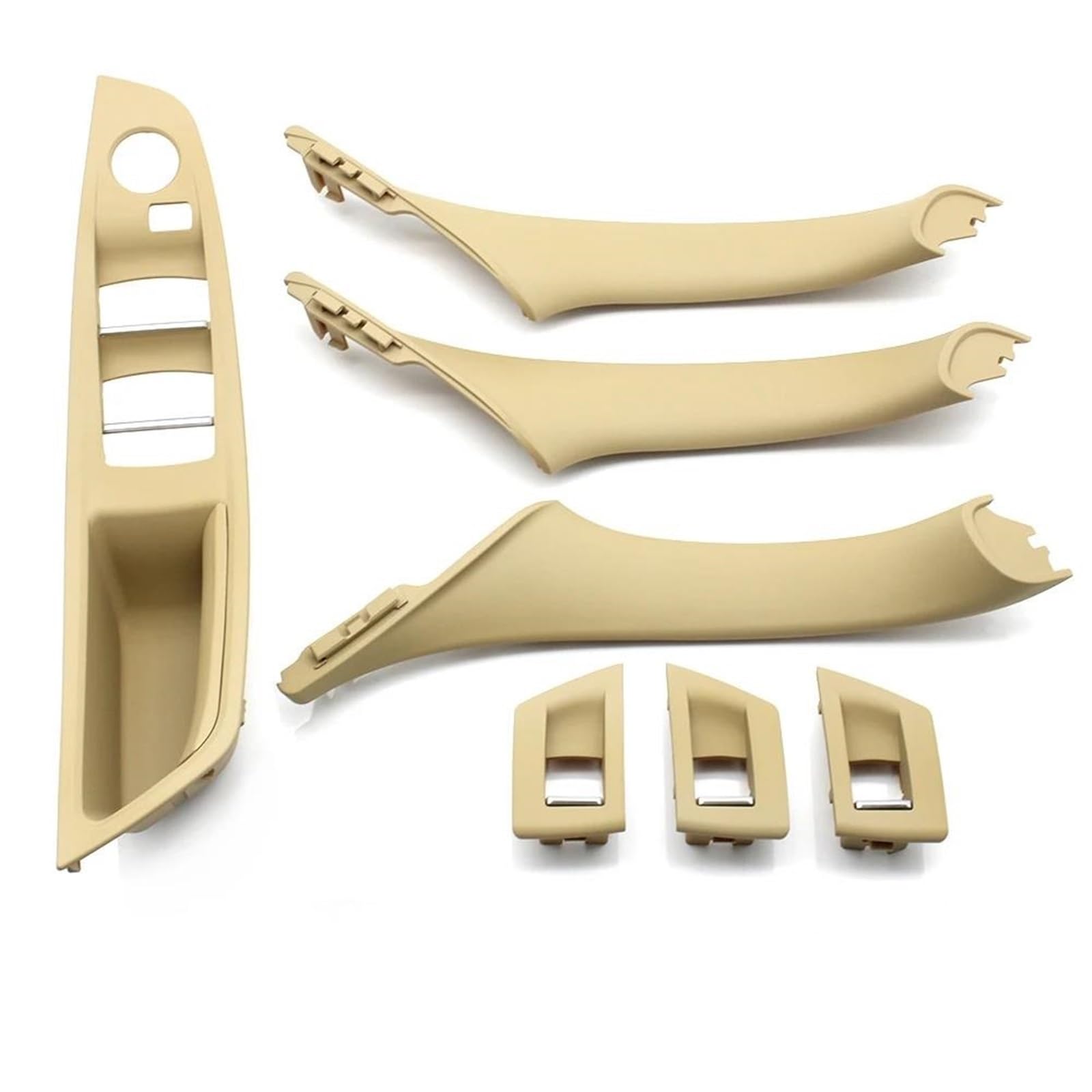YUEYZHK Left Drive LHD Car Interior Door Handle Pull 7PCS Set for BMW 5 Series F10 F18 523 525 528(Model B Beige10)