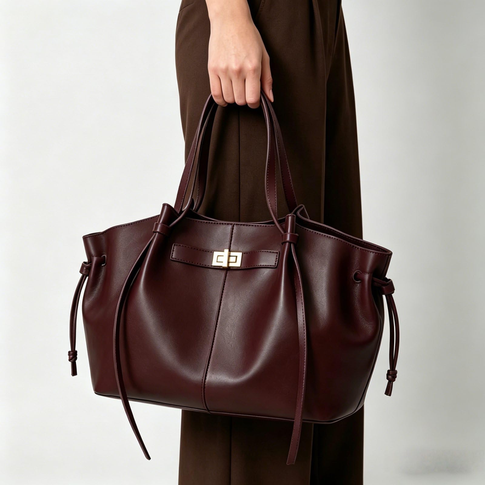 Bolsa Tote Mujer Gran Capacidad, Bolso de Hombro de Piel Sintética Elegante, Bolso Shopper Tote Bag, Elegante Bolso de Mano para Oficina, Viaje, Universidad y Salidas Diarias