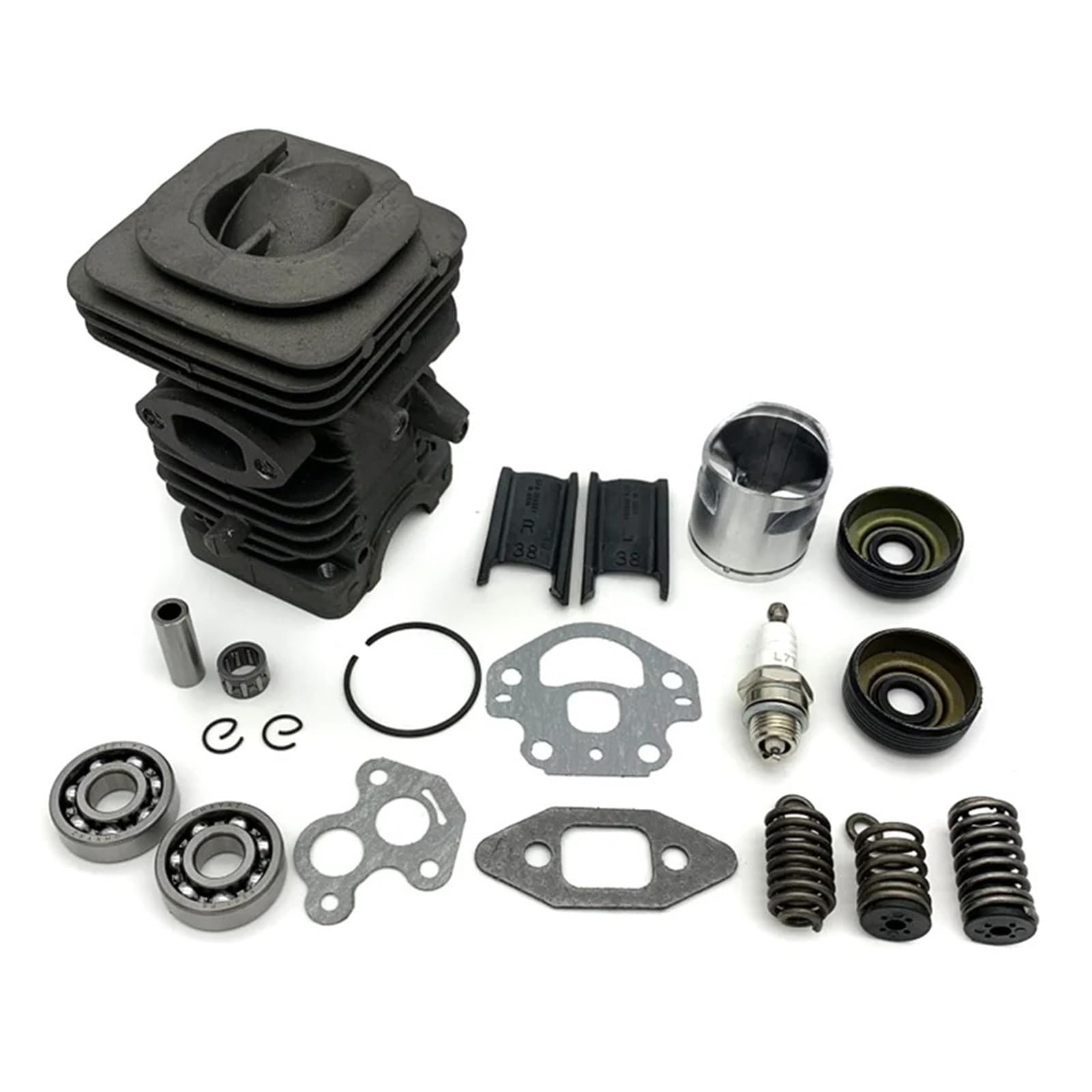 Compatible con motosierra Husqvarna 240, 240E, 235E, 235, 236, 236E. Juego de juntas de sello de cojinete de cigüeñal de pistón de cilindro de 39 mm for HUS 240, 235, 236.