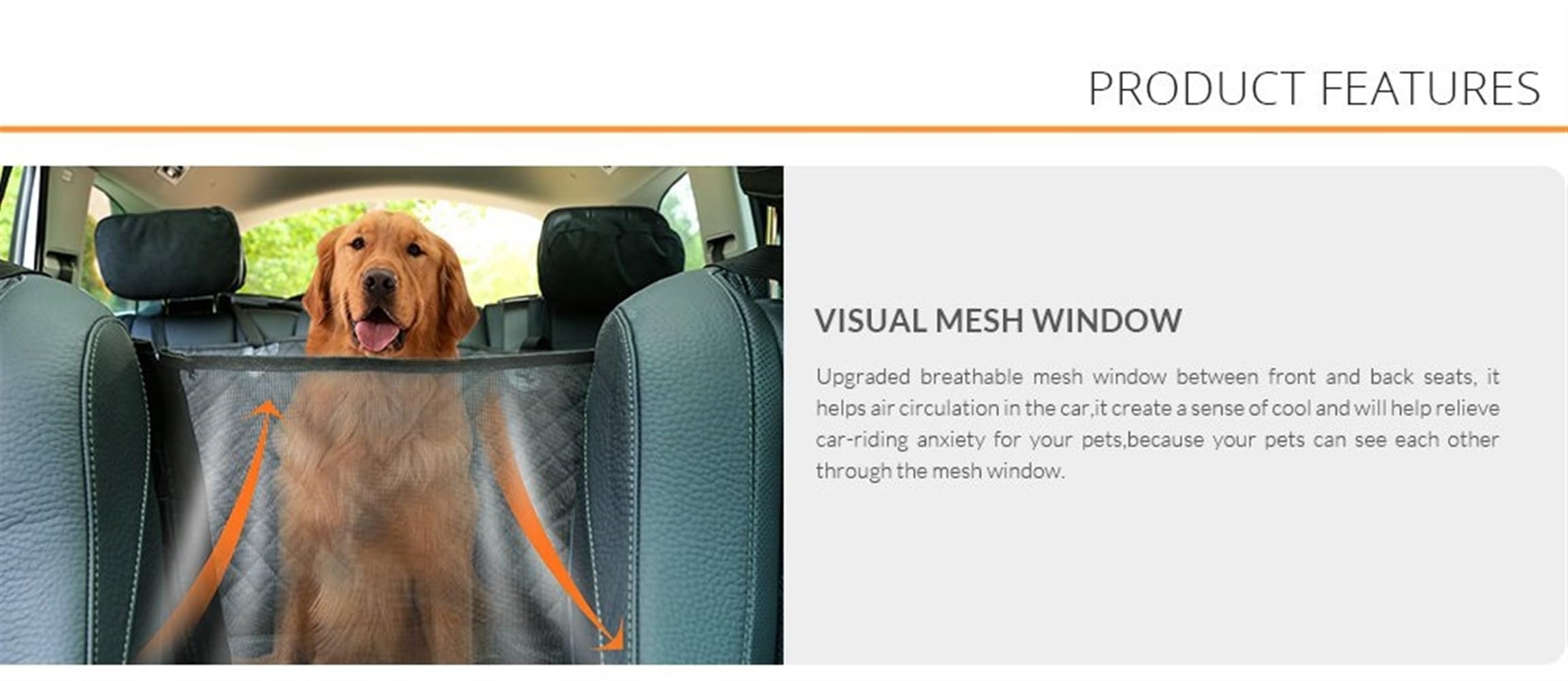 Autositzbezüge Hund Autositzbezug Mesh Pet Harness Hängematte Sicherheitsschutz Auto Rücksitzkissen Autoschondecke für Hunde(4)