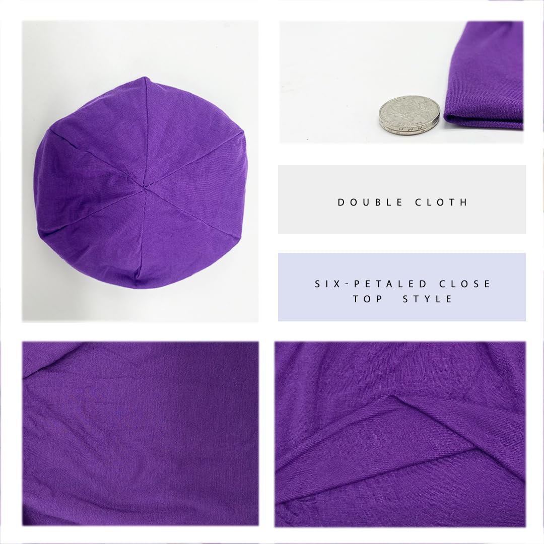 JarseHera 4PCS Cotton Slouchy Beanie Soft Sleep Caps Chemo Headwear Skull Cap Hats - Image 3