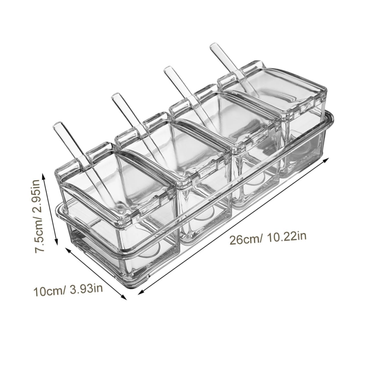 Mipcase Boîte à Épices Acrylique Récipient à Sel pour Plan de Travail Boîte à Condiments Délicate