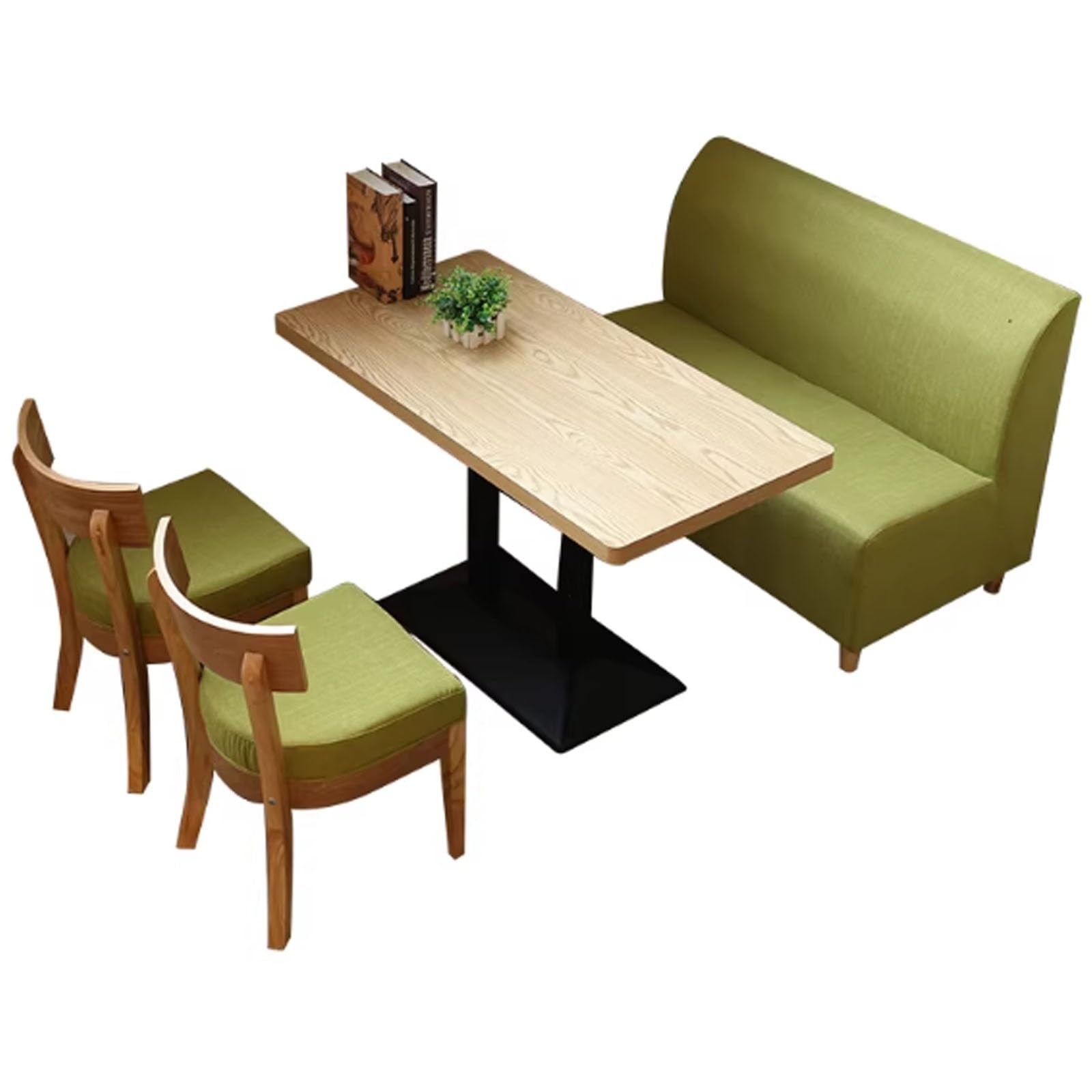 Popular Milk Tea Shop Tables and Chairs, Simple and Fresh Coffee Shop Casual Bar Dining Table Sets(A10)