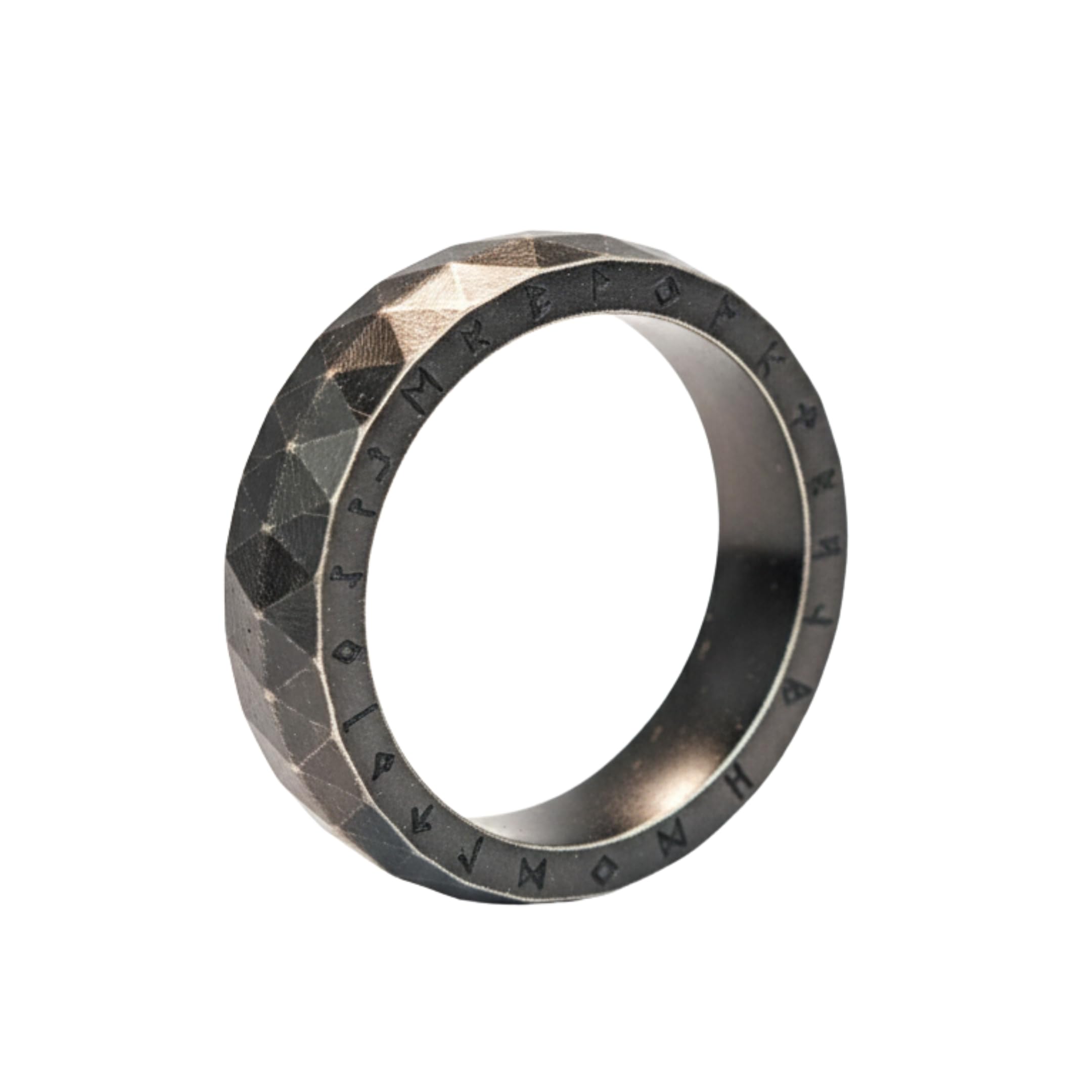 RUNEFORGE RAW - Oxidized Black - Pure Stainless Steel Men’s Ring for Men & Boys (Size : 22-27)-image-25