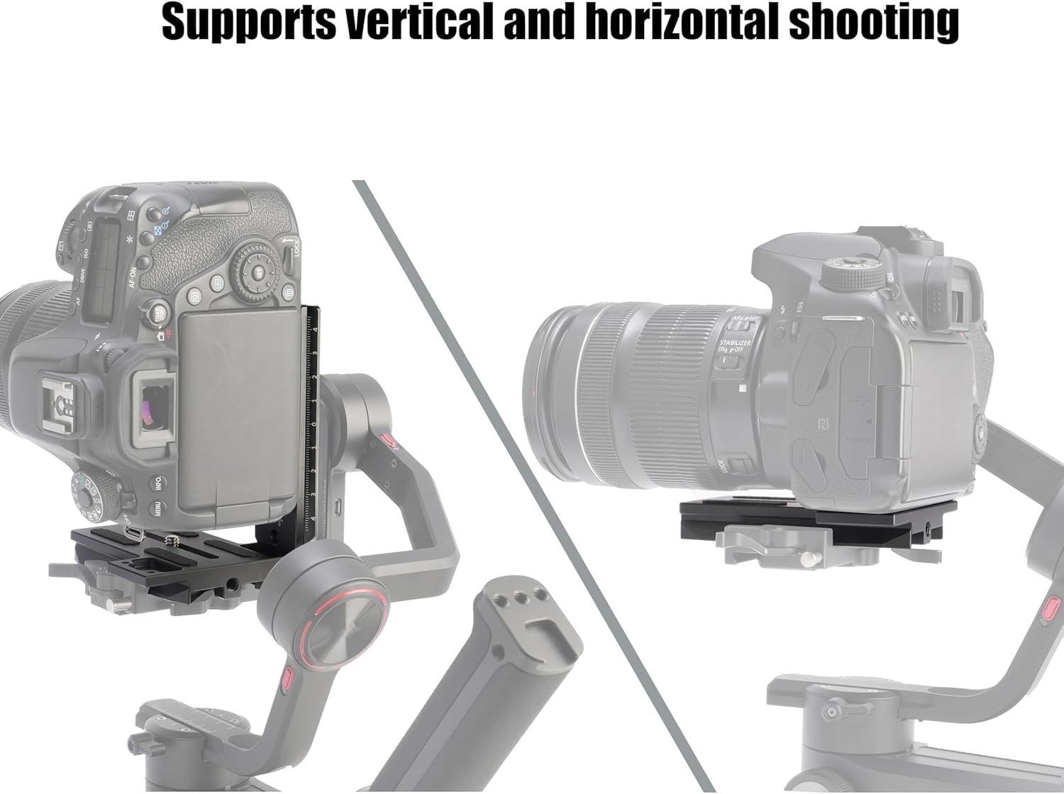 Hersmay Plaque verticale à dégagement rapide en L pour Zhiyun Crane 2 3 LAB Weebill 2 3 Weebill-S Stabilisateur de cardan compatible avec trépied Manfrotto